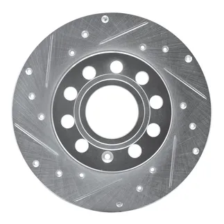 R1 Concepts EDZ-74027L Brake Rotor Drilled and Slotted Silver